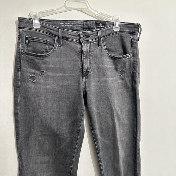 AG Adriano Goldschmied The Stevie Capri Slim Straight Stretch Jeans Gray Wash 29 - Picture 1 of 8